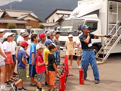 栗原の初期消火実習